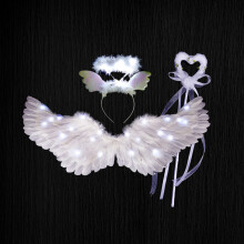 Glowing Angel Wings For Kids, Electric Fairy Wings With LED Lights And Music, Interactive LED Costume Accessories Handmade Craft Light Up Moving Butte