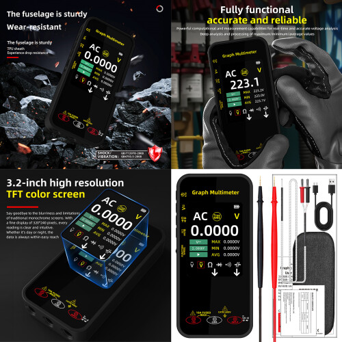 Multifunction Electrical Tester with Graphics Display Digital 1