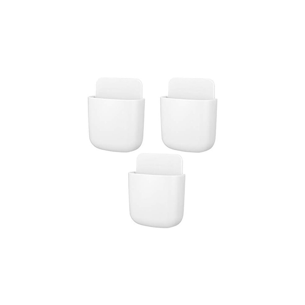 Organizer, Wall Mount Self Adhesive Phone Charging Stand For Remote Control Holder, Smooth Surface Mount, No Punch Holes, Compact Design With Matte Te 9135470040698