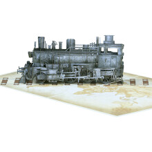 Intricate 3D Popup Steam Train Card for Fathers Day Celebration