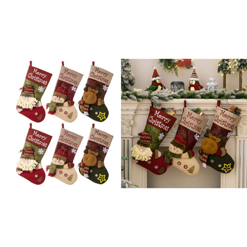 Resuable Christmas Socks Imitation PU Leather Gift Bag Tree-Elk 1