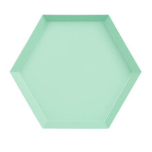Bandejas ModTrays modernas e sofisticadas com design geométrico em cores vibrantes. Multiuso, resistentes, duráveis e leves, feitas de metal,