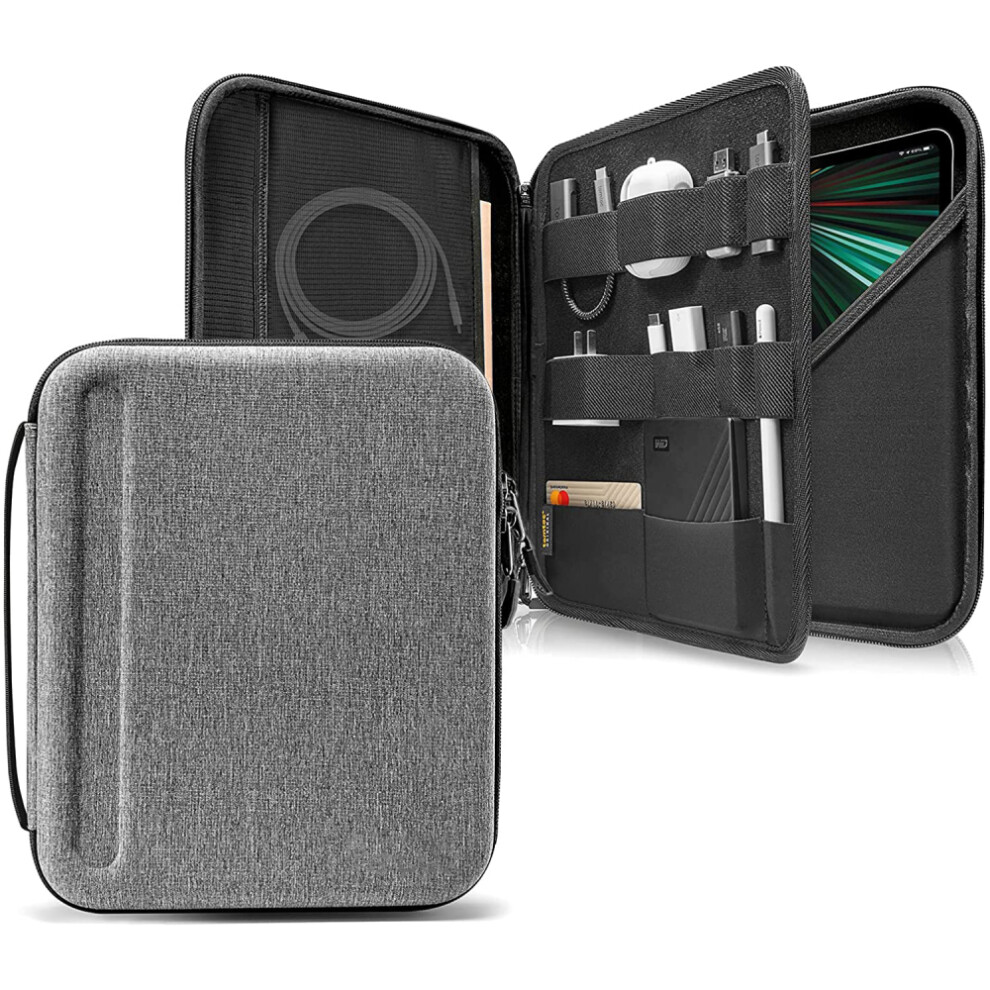 Protective Sleeve For 12.9 Inch Tablet, Shock-Absorbing Padding Eva Hard Shell Case With Accessories Pocket, Carrying Storage Bag For Ipad Pro M4 M2 9048212683155