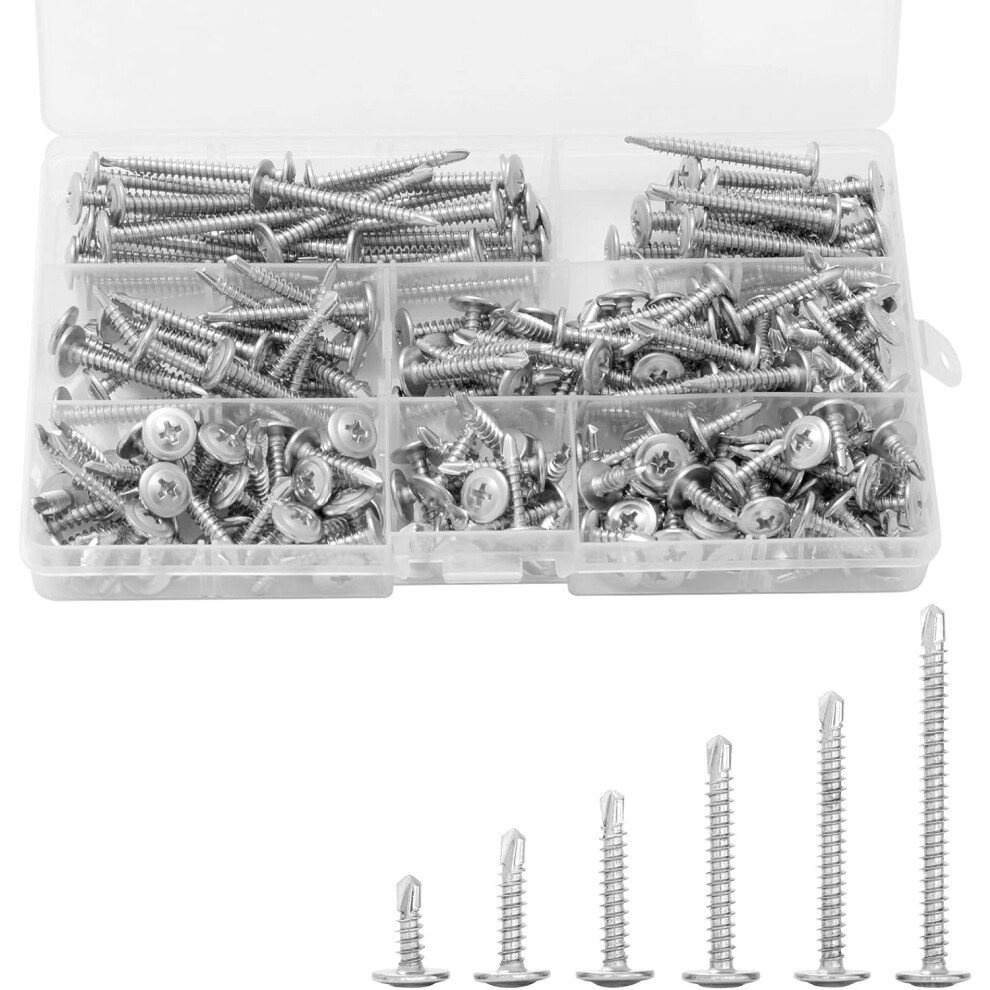 Rustproof Truss Head Self-Tapping Screws, Stainless Steel 410, Corrosion Resistant, High Strength Fasteners For Wide Ranging Applications, Deep Thread 9198585838406