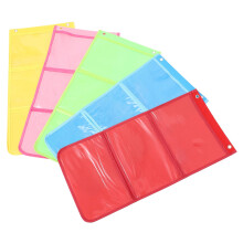 Kindergarten Painting Holder Bags 5 Pack Hanging Organizer for Student Artwork Felt Pouches with Compartments Multicolor