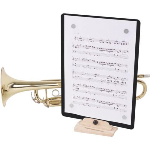 Portable Arm Music Stand With Adjustable Strap And Sheet Music Folder For Quick Access 1