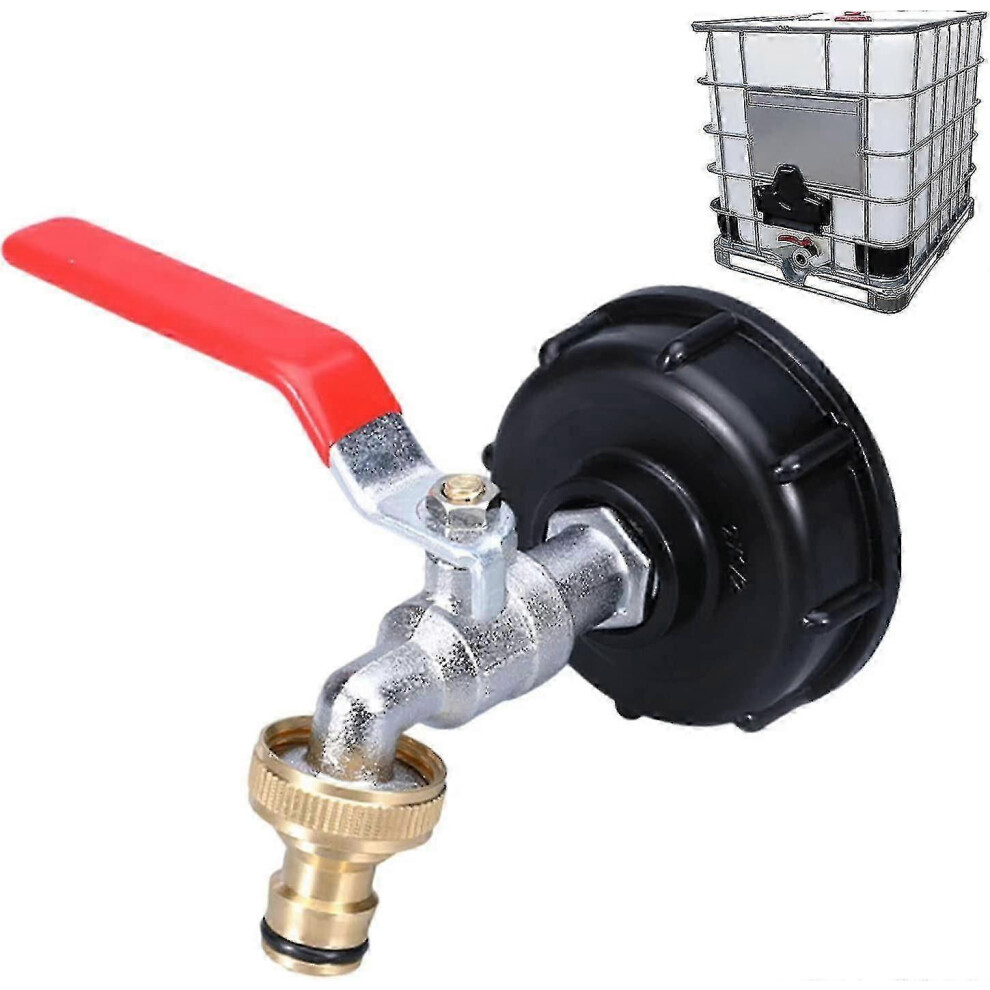 1000L tank tap with garden hose adapter, S60x6 IBC connector