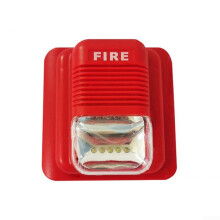 Wired Audible and Visual Fire Alarm With LED Strobe Light 105dB 12V/24V DC 3 Selectable Tones FireProof ABS Office 24V