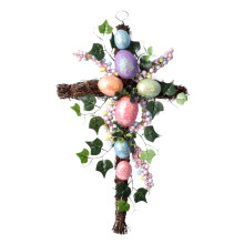Indoor Outdoor Decor, Artificial Spring Wreath With Lighted Garland For Easter Decorations, Unique Design And No Maintenance Required