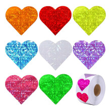 Herzförmige Aufkleber für Bastelarbeiten, DIY-Kunsthandwerk, Valentinstagsdekoration, bunte Aufkleber, Hochzeitsbedarf, selbstklebende
