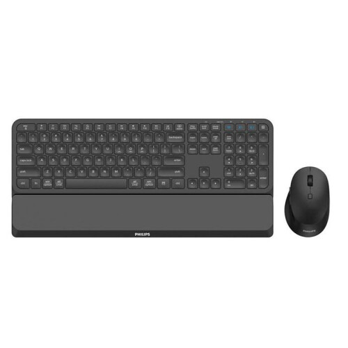 Philips Set tastiera e mouse wireless - Philips - Bluetooth - 3200 DPI - Nero - Compatto - Ergonomico - 5.5x20.5x45 cm