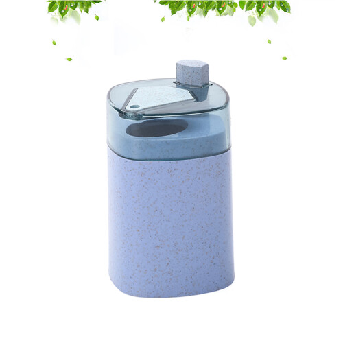 Straw Toothpick Can Automatic Holder Container For Home Blue
