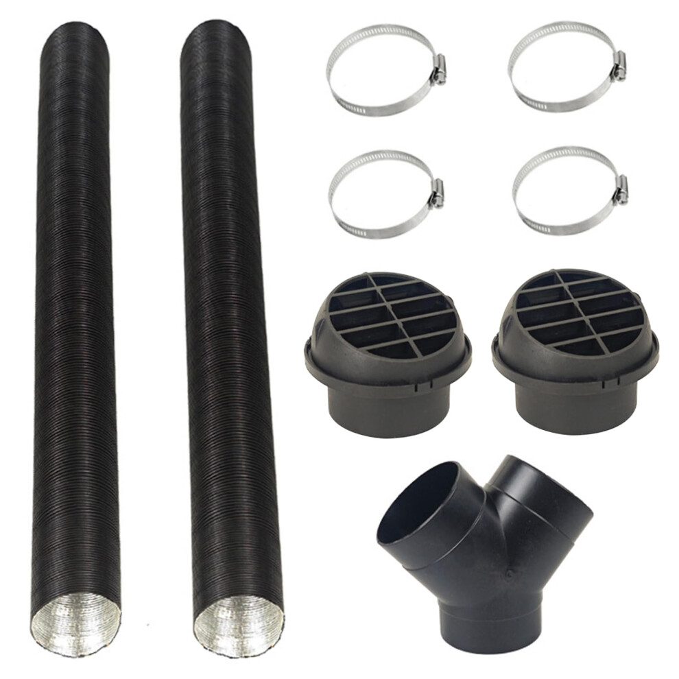 Heater Duct Pipe Kit 75Mm, 9Pcs Set, Y Shape Splitter Ducting Connector For Parking Heater 9067246203733