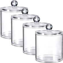 Wattestäbchenhalter mit Deckel, transparente Acrylbehälter zur Aufbewahrung kleiner Gegenstände, funktionaler Wattestäbchenspender, wasserdichte