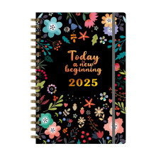 Kalender 2025, A5-Wochenübersicht von Januar 2025 bis Dezember 2025, mit klassischer und schöner Bindung, 19 x 13,8 cm