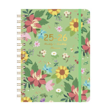 A5-Wochenkalender 2025, Wochenübersicht Januar 2025 bis Dezember 2025, Spiralbindung, eleganter Hardcover-Einband, 21,5 x 100 cm