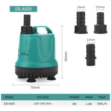 Nationell standard dränkbar vattenpump för akvarier, tyst drift, kraftfull justerbar, ultratyst hållbar, mångsidiga tillämpningar, EB-A600 8W