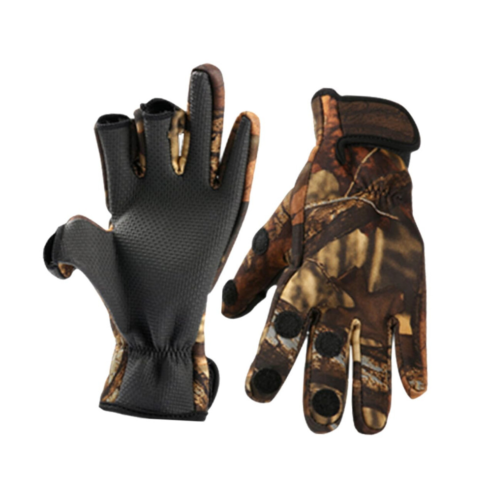 Camouflage Exposure Neoprene Gloves Windproof Thermal Antislip Outdoor Gloves For Fishing Cycling Driving 9339159612026