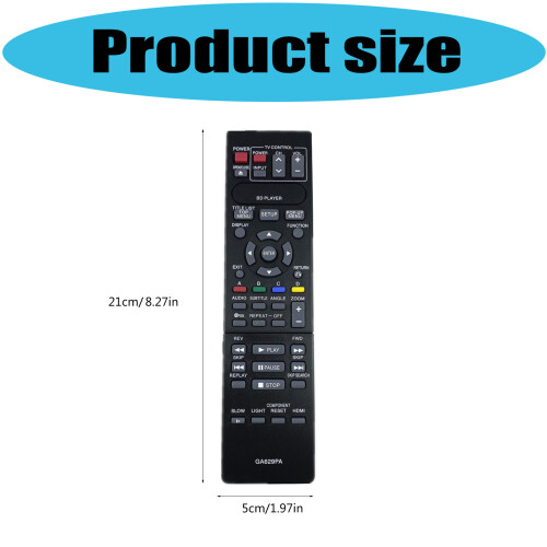 GA629PA Portable Remote Control for BluRay DVDs Systems, Quick 2