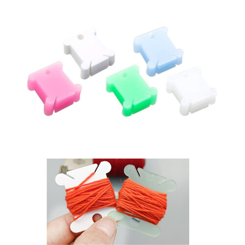 50 Pieces Plastic Thread Bobbins Floss Bobbins, Floss-White 2