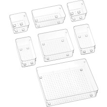 Eccellenza organizzativa, divisori in plastica trasparente di grandi dimensioni, materiale di alta qualità che garantisce durata, design impilabile