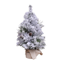 Mini Pre-Lit Christmas Tree Artificial Flocked Pine Tree With Non Falling Snowflakes And LED Lights For Home Wedding Party Decoration 30Cm