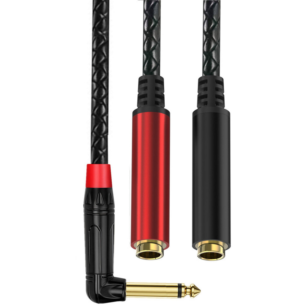 Plated 6.35Mm Stereo Y Splitter Male To Double-3M Mono Gold 7709000170012