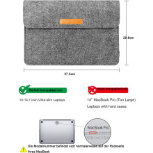 Husă elegantă pentru laptop din material nețesut, geantă de protecție ultra subțire, geantă de transport business pentru MacBook Pro 14", 15"