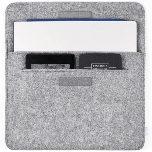 Capa para laptop em tecido não tecido, design fino e repelente à água para laptops de 14 polegadas e MacBook Pro de 15 polegadas, cinza escuro. 2