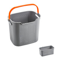 PP Plastic Hanging Storage Basket Multi-Purpose Japanese Design Hollow Design Easy To Clean Shower Caddy Organizer For Bathroom Kitchen Dorm Room Port
