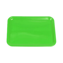 Bandeja multifuncional colorida para fast food infantil, formato retangular, feita de plástico, fácil de limpar e com profundidade para reduzir