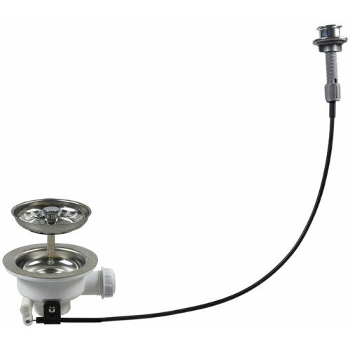 Bonde d'évier de cuisine avec commande de traction pour console de levage, bonde d'évier en acier inoxydable à commande par câble, pièce de
