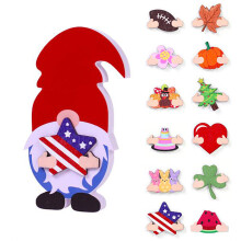 Weihnachtswichtel-Ornament zum Unabhängigkeitstag, festliches Geschirrset mit Edelstahl-Weihnachtslöffeln und patriotischen Deko-Elementen