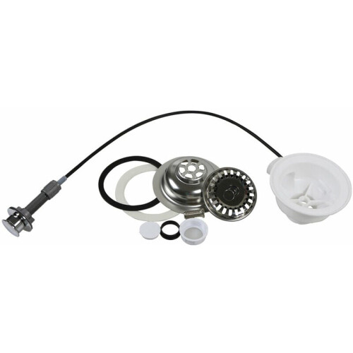 Bonde d'évier de cuisine avec commande de traction pour console de levage, bonde d'évier en acier inoxydable à commande par câble, pièce de 2