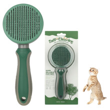 Ferramenta para remoção de pelos soltos de animais de estimação, escova de higiene ergonômica com cabo antiderrapante, escova autolimpante com