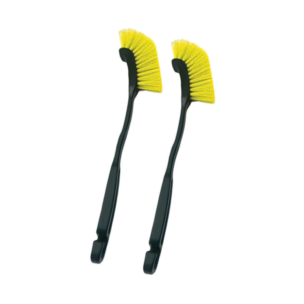2Pcs Car Wheel Tire Detailing Brush Plastic Truck Wheel- Yellow 7696000777580