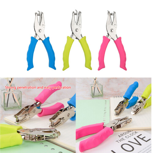 Practical Hole Puncher Single Hole Punch Non-slip Handle-Blue 2