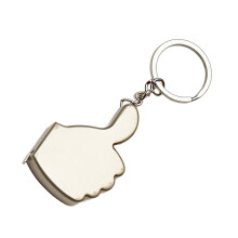 Keychain Tape Measure Clear Scale Long Lastings-Silver 1 meter