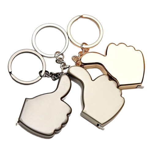 Keychain Tape Measure Clear Scale Long Lastings-Silver 1 meter 1