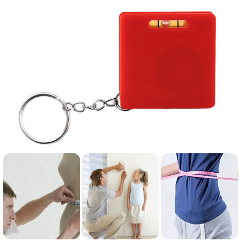 Mini Tape Measure Tool Featuring Build in Level Strong-White 2