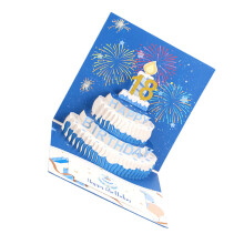 Happy 3D-Popup-Kuchen-Geburtstagskarte mit Umschlag-Display, No