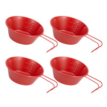 4 Stück 304 Edelstahl Outdoor Camping Schüsseln Mehrzweck-Rot