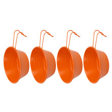 Set mit 4 Edelstahl-Rührschüsseln mit klappbarem Griff,-Orange
