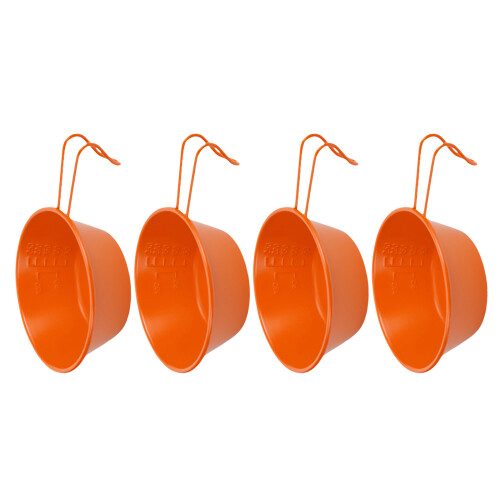 Set mit 4 Edelstahl-Rührschüsseln mit klappbarem Griff,-Orange