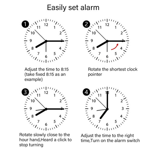 Desk Clock Classical Loud Alarm Clock with Snooze and-Black 2