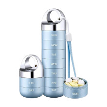 Grote pillendoos voor een week, ruime medicijnorganizer voor frequente reizigers, draagbare reispillenorganizer met waterdichte sluiting.