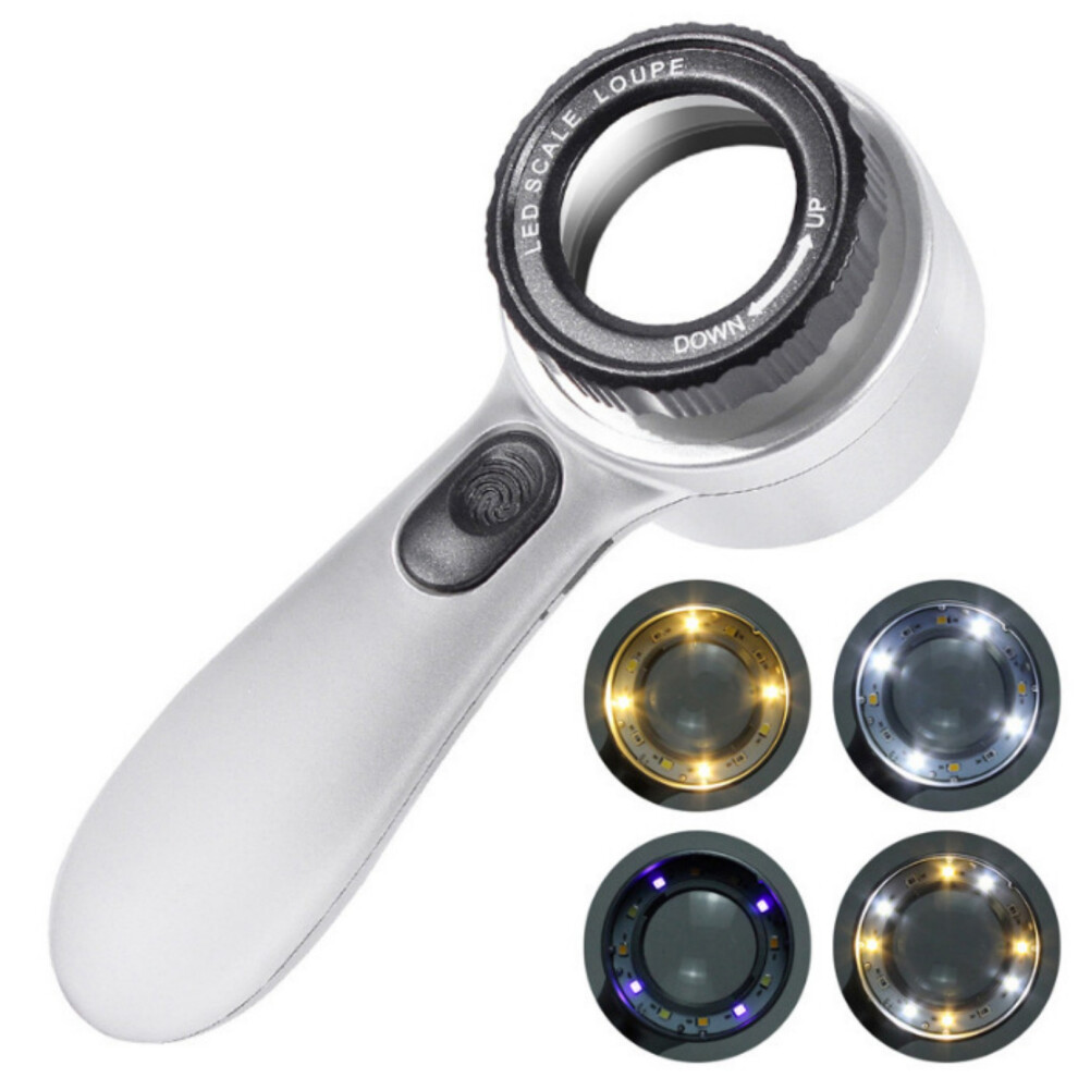 Compacted 30X Magnifier Rechargeable 4 Mode For Coin Light 7696000788296