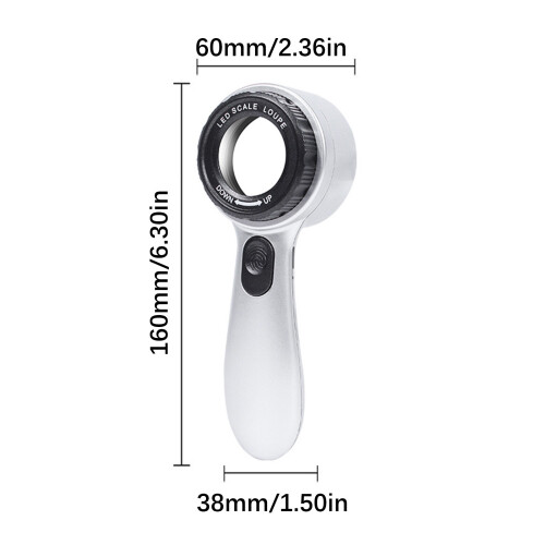 Compacted 30X Magnifier Rechargeable 4 Light Mode For Coin 2