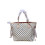(White grid) L's old flower tote bag shoulder handbag-full gift box 1