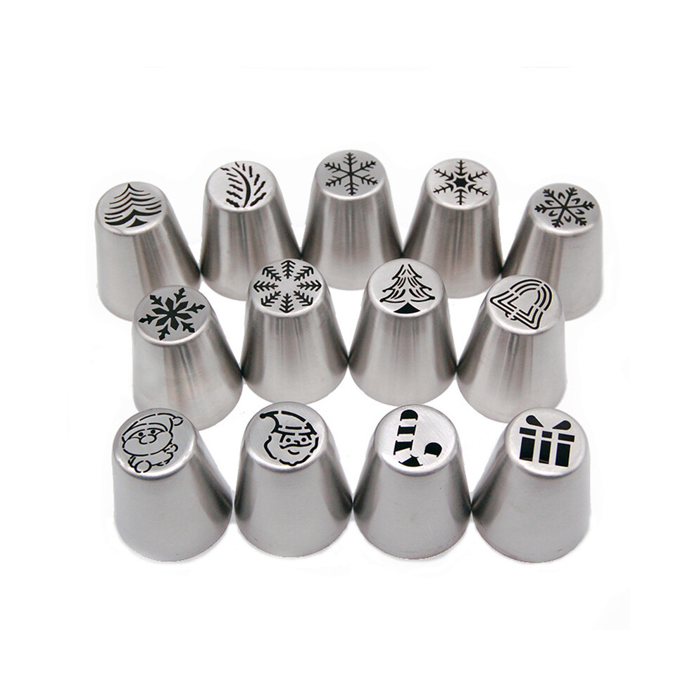 Holiday Magic Piping Tips, Stainless Steel Russian Nozzles, Versatile Frosting Designs For Christmas Confections, Dishwasher Safe Baking Tools 9155353393055
